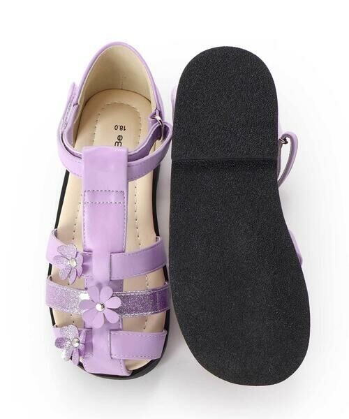 BeBe / べべ サンダル | Tストラップフラワーモチーフメッシュサンダル(15~21cm) | 詳細4