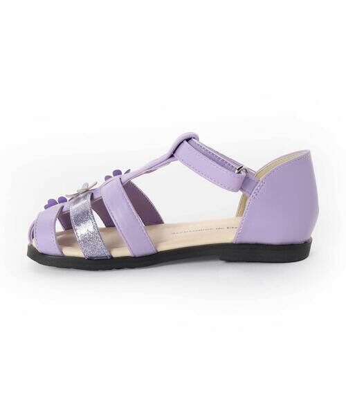 BeBe / べべ サンダル | Tストラップフラワーモチーフメッシュサンダル(15~21cm) | 詳細5