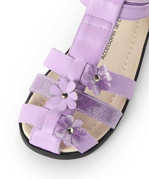 BeBe / べべ サンダル | Tストラップフラワーモチーフメッシュサンダル(15~21cm) | 詳細6