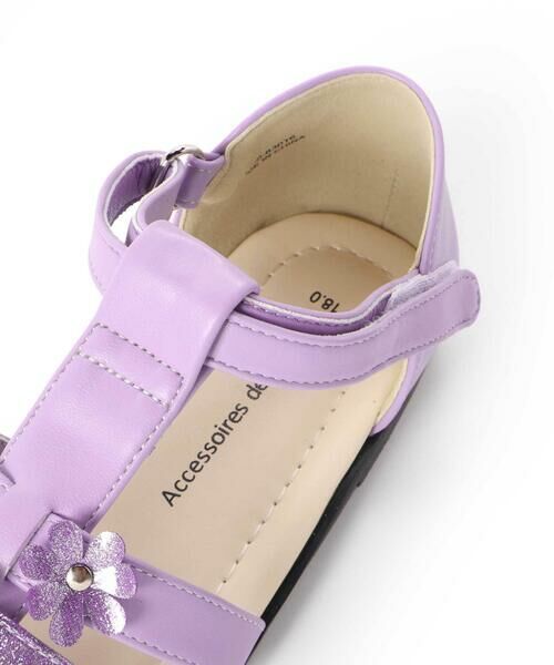 BeBe / べべ サンダル | Tストラップフラワーモチーフメッシュサンダル(15~21cm) | 詳細7