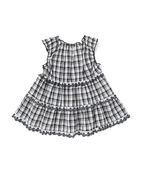 BeBe / べべ シャツ・ブラウス | 【お揃い】マドラスチェックサッカーティアードチュニックブラウス(80~150cm) | 詳細4