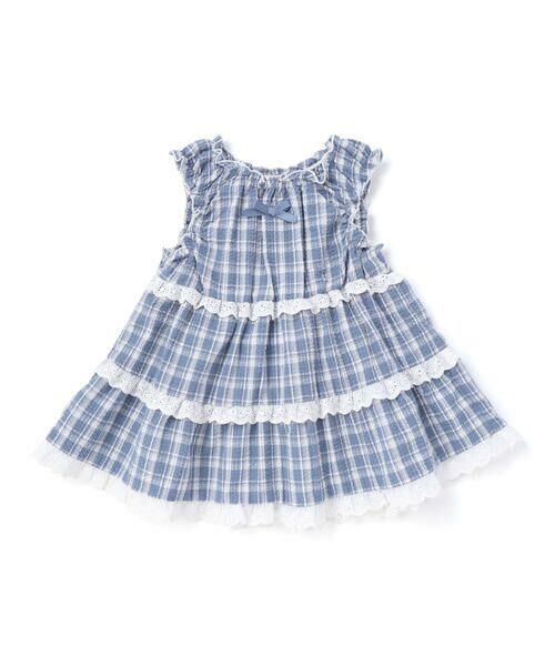 BeBe / べべ シャツ・ブラウス | 【お揃い】マドラスチェックサッカーティアードチュニックブラウス(80~150cm) | 詳細6