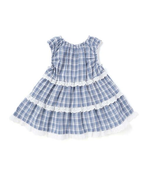 BeBe / べべ シャツ・ブラウス | 【お揃い】マドラスチェックサッカーティアードチュニックブラウス(80~150cm) | 詳細7