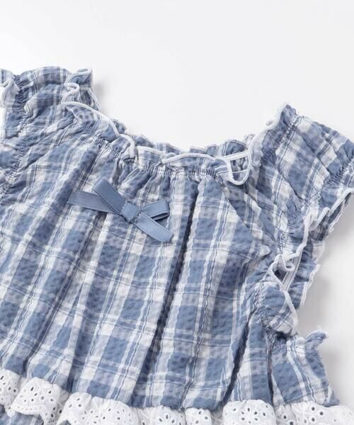 BeBe / べべ シャツ・ブラウス | 【お揃い】マドラスチェックサッカーティアードチュニックブラウス(80~150cm) | 詳細8