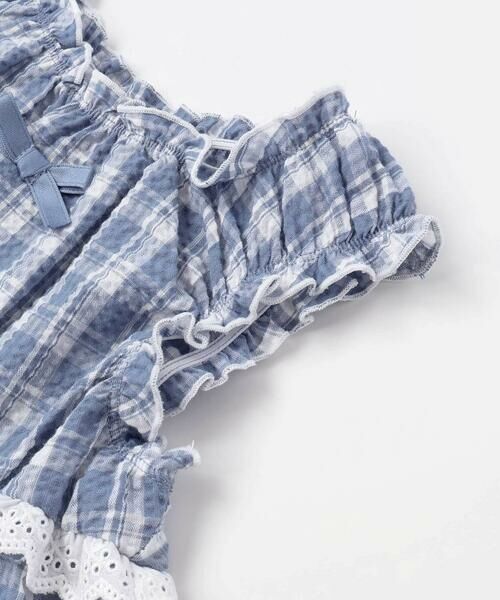 BeBe / べべ シャツ・ブラウス | 【お揃い】マドラスチェックサッカーティアードチュニックブラウス(80~150cm) | 詳細9