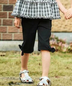 BeBe / べべ ショート・ハーフ・半端丈パンツ | 裾リボンモチーフツイルカプリパンツ(90~150cm)