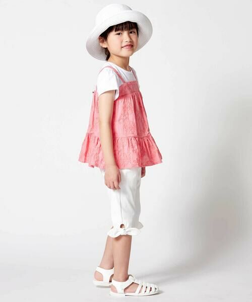 BeBe / べべ ショート・ハーフ・半端丈パンツ | 裾リボンモチーフツイルカプリパンツ(90~150cm) | 詳細10