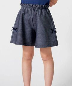 BeBe / べべ ショート・ハーフ・半端丈パンツ | デニムニットストレッチキュロットパンツ(100~150cm)