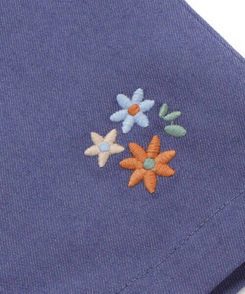 BeBe / べべ ショート・ハーフ・半端丈パンツ | 【抗菌・防臭】フラワー刺しゅうストレッチツイル6分丈ワイドパンツ(90~130cm) | 詳細8