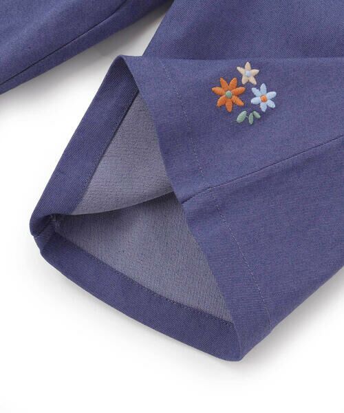 BeBe / べべ ショート・ハーフ・半端丈パンツ | 【抗菌・防臭】フラワー刺しゅうストレッチツイル6分丈ワイドパンツ(90~130cm) | 詳細9