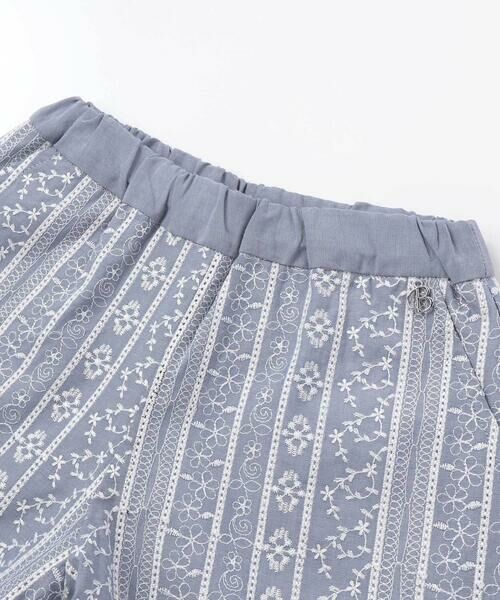 BeBe / べべ ショート・ハーフ・半端丈パンツ | 【お揃い】シャンブレーレース刺しゅうストライプショートパンツ(90~150cm) | 詳細11