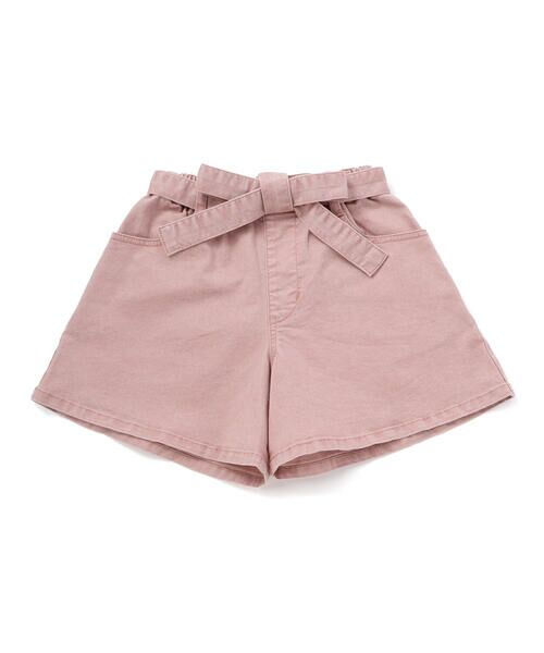 BeBe / べべ ショート・ハーフ・半端丈パンツ | カラーツイルベルト付きサファリショートパンツ(90~160cm)（ピンク）