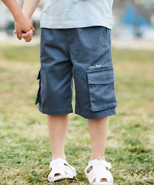 BeBe / べべ ショート・ハーフ・半端丈パンツ | ストレッチツイルカーゴハーフパンツ(90~150cm)（ブルー）