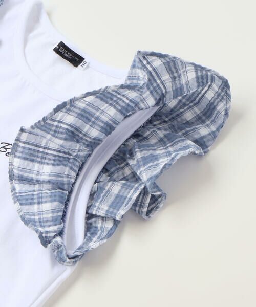 BeBe / べべ Tシャツ | 【お揃い】マドラスチェックサッカーフリル袖Tシャツ(90~150cm) | 詳細5