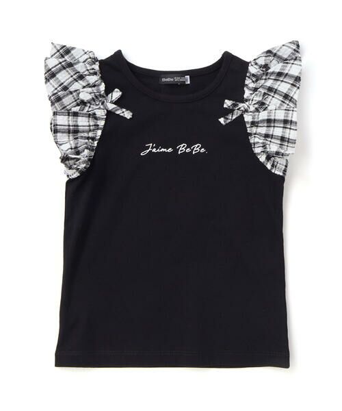 BeBe / べべ Tシャツ | 【お揃い】マドラスチェックサッカーフリル袖Tシャツ(90~150cm) | 詳細12