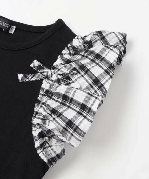 BeBe / べべ Tシャツ | 【お揃い】マドラスチェックサッカーフリル袖Tシャツ(90~150cm) | 詳細14