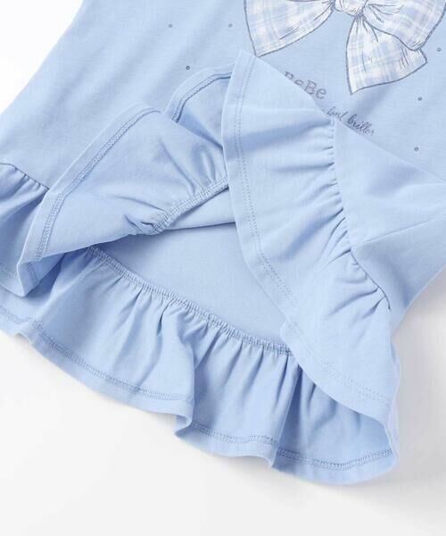 BeBe / べべ Tシャツ | 【接触冷感】チェックリボンプリント裾フリルヘムラインTシャツ(90~150cm) | 詳細15