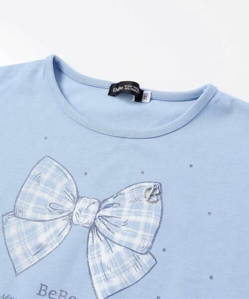 BeBe / べべ Tシャツ | 【接触冷感】チェックリボンプリント裾フリルヘムラインTシャツ(90~150cm) | 詳細10
