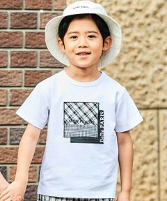 BeBe / べべ Tシャツ | 【接触冷感】【お揃い】マドラスチェックパッチ天竺半袖Tシャツ(90~150cm)