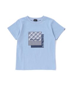 BeBe / べべ Tシャツ | 【接触冷感】【お揃い】マドラスチェックパッチ天竺半袖Tシャツ(90~150cm)