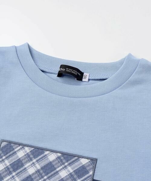 BeBe / べべ Tシャツ | 【接触冷感】【お揃い】マドラスチェックパッチ天竺半袖Tシャツ(90~150cm) | 詳細9