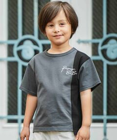 BeBe / べべ Tシャツ | 【接触冷感】アシンメトリー配色天竺半袖Tシャツ(90~160cm)