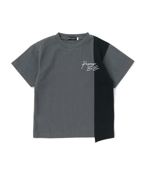 BeBe / べべ Tシャツ | 【接触冷感】アシンメトリー配色天竺半袖Tシャツ(90~160cm) | 詳細4