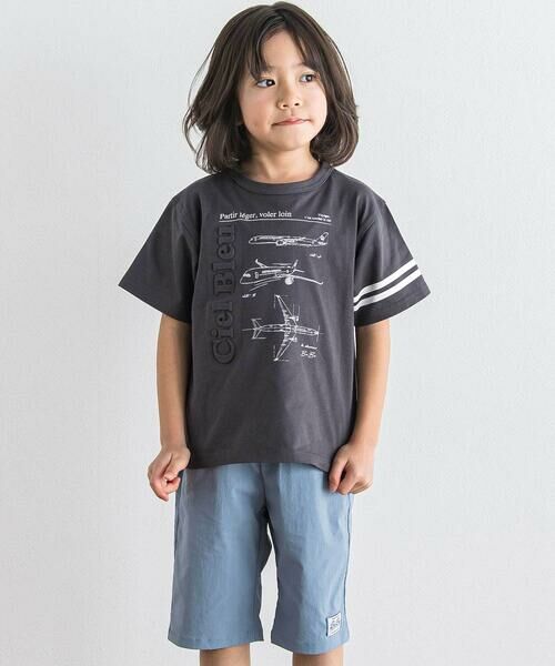 BeBe / べべ Tシャツ | 【JALコラボ】飛行機図面エンボス加工ロゴ半袖Tシャツ(90~140cm) | 詳細3
