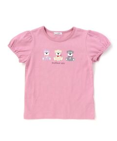 BeBe / べべ Tシャツ | 【抗菌・防臭】シュナウザープリント天竺パフスリーブTシャツ(90~130cm)