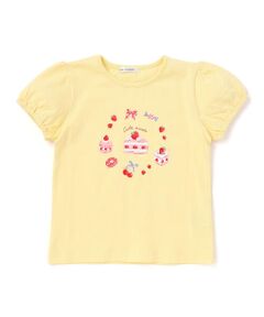 BeBe / べべ Tシャツ | 【抗菌・防臭】ケーキプリント天竺パフスリーブTシャツ(90~130cm)