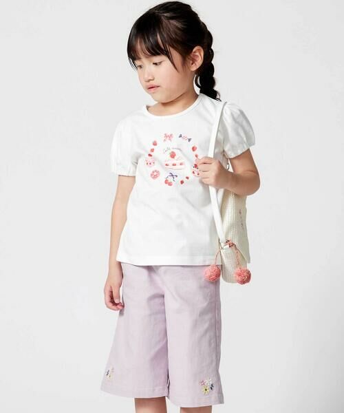 BeBe / べべ Tシャツ | 【抗菌・防臭】ケーキプリント天竺パフスリーブTシャツ(90~130cm) | 詳細2