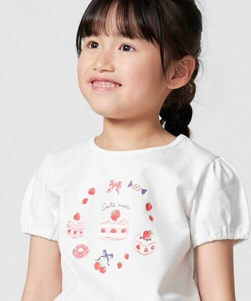 BeBe / べべ Tシャツ | 【抗菌・防臭】ケーキプリント天竺パフスリーブTシャツ(90~130cm) | 詳細3