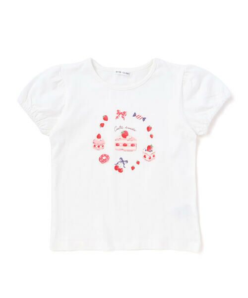 BeBe / べべ Tシャツ | 【抗菌・防臭】ケーキプリント天竺パフスリーブTシャツ(90~130cm) | 詳細4