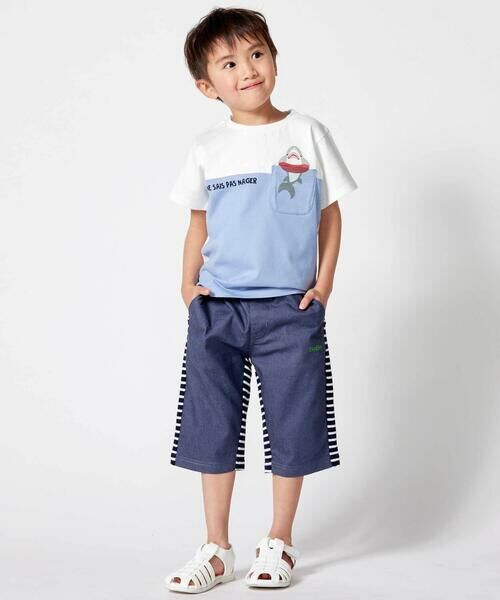 BeBe / べべ Tシャツ | 【抗菌・防臭】バイカラー海の生き物ポケット天竺半袖Tシャツ(90~130cm) | 詳細2