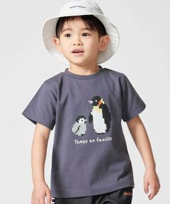 BeBe / べべ Tシャツ | 【抗菌・防臭】ペンギンブロックシリコンプリント天竺半袖Tシャツ(90~130cm)