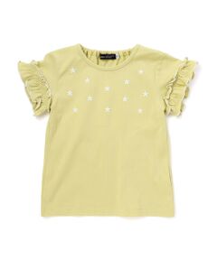 BeBe / べべ Tシャツ | フラワーシャワー刺しゅうフリル天竺半袖Tシャツ(90~150cm)