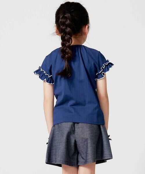 BeBe / べべ Tシャツ | フラワーシャワー刺しゅうフリル天竺半袖Tシャツ(90~150cm) | 詳細6