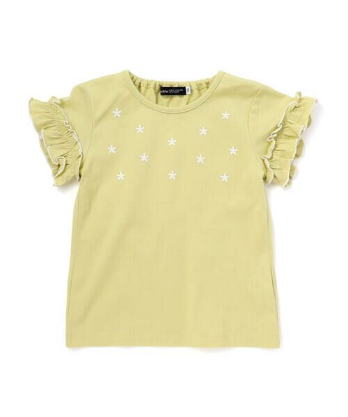 BeBe / べべ Tシャツ | フラワーシャワー刺しゅうフリル天竺半袖Tシャツ(90~150cm) | 詳細9
