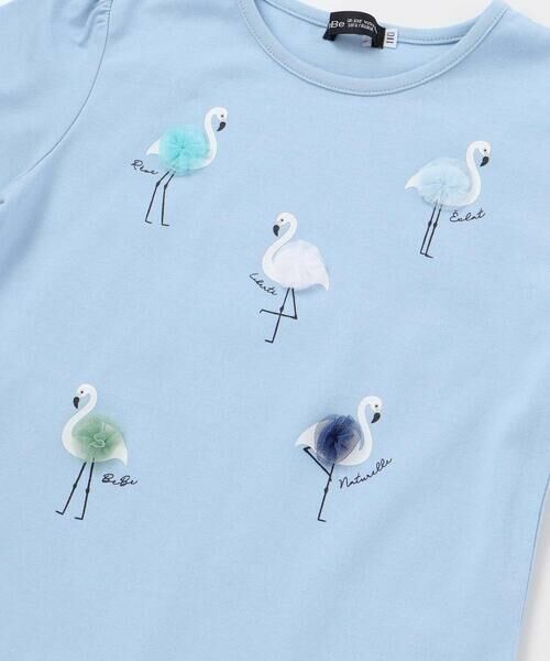 BeBe / べべ Tシャツ | フラミンゴモチーフスカラップ袖Tシャツ(80~150cm) | 詳細12