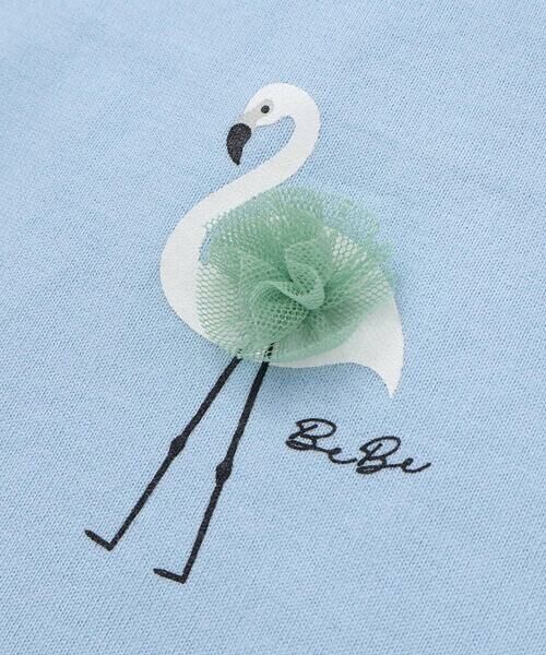 BeBe / べべ Tシャツ | フラミンゴモチーフスカラップ袖Tシャツ(80~150cm) | 詳細13
