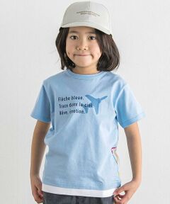 BeBe / べべ Tシャツ | 【ブルーインパルス】スモーク飛行プリント天竺半袖Tシャツ(90~140cm)