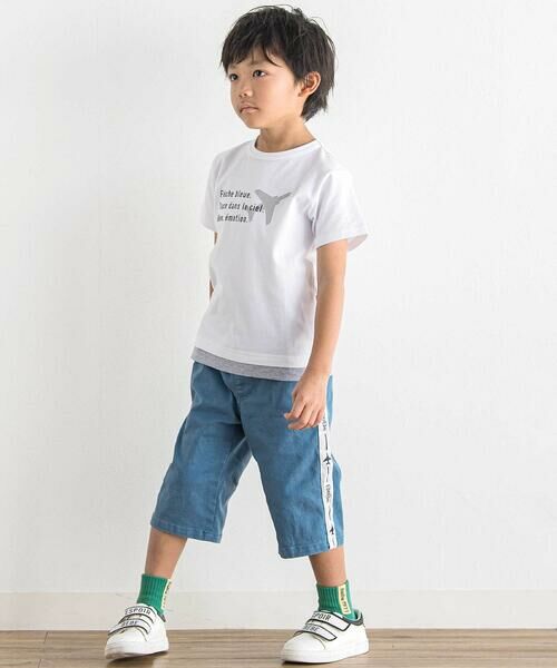 BeBe / べべ Tシャツ | 【ブルーインパルス】スモーク飛行プリント天竺半袖Tシャツ(90~140cm) | 詳細2