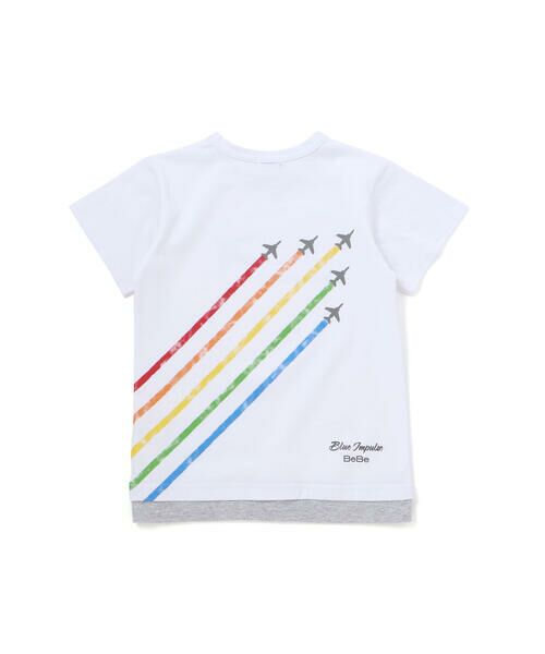 BeBe / べべ Tシャツ | 【ブルーインパルス】スモーク飛行プリント天竺半袖Tシャツ(90~140cm) | 詳細5