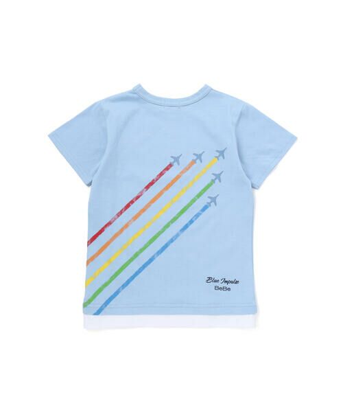 BeBe / べべ Tシャツ | 【ブルーインパルス】スモーク飛行プリント天竺半袖Tシャツ(90~140cm) | 詳細12