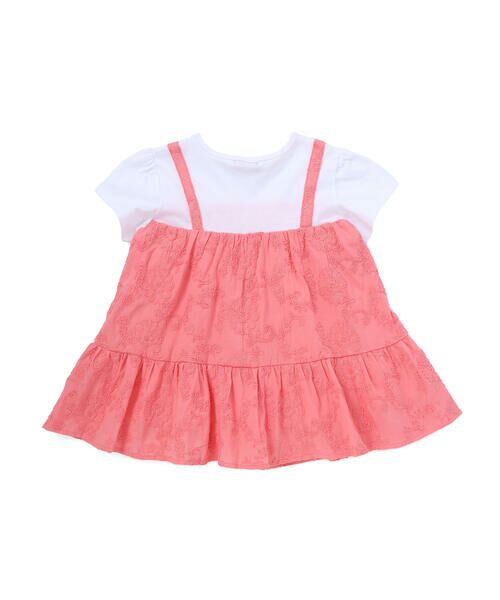 BeBe / べべ Tシャツ | ローン刺しゅうキャミドッキング半袖チュニックTシャツ(90~140cm) | 詳細8