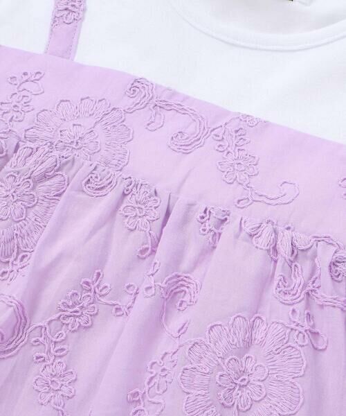 BeBe / べべ Tシャツ | ローン刺しゅうキャミドッキング半袖チュニックTシャツ(90~140cm) | 詳細13