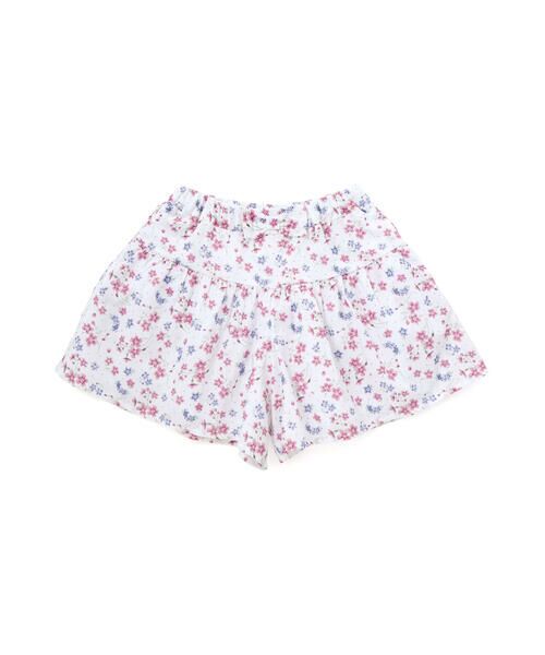 BeBe / べべ ショート・ハーフ・半端丈パンツ | 【お揃い】ドビーフラワープリントキュロットパンツ(90~150cm) | 詳細4