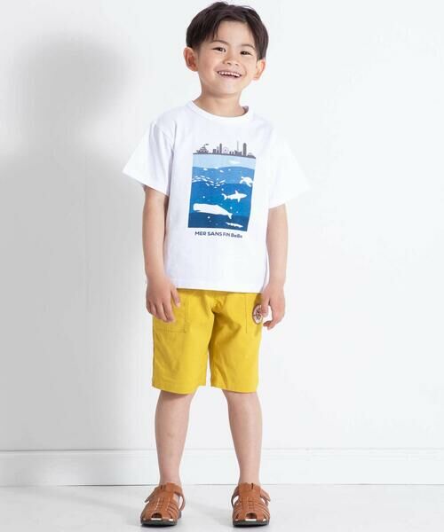 BeBe / べべ ショート・ハーフ・半端丈パンツ | 【接触冷感】ストレッチウェザーコンパス刺しゅうポケットハーフパンツ(90~160cm) | 詳細1