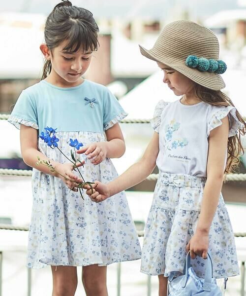 BeBe / べべ Tシャツ | 【お揃い】フラワープリントフリル袖Tシャツ(90~150cm) | 詳細5