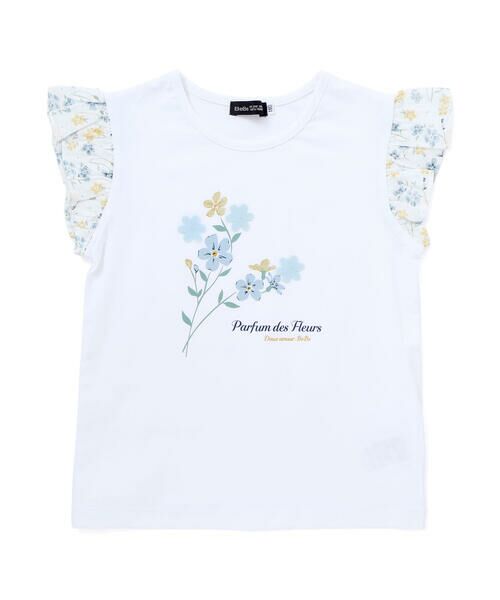 BeBe / べべ Tシャツ | 【お揃い】フラワープリントフリル袖Tシャツ(90~150cm) | 詳細6